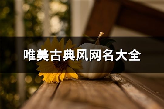 唯美古典风网名大全(精选196个)