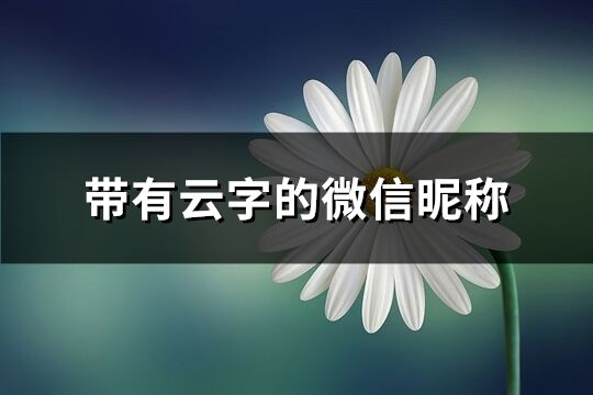 带有云字的微信昵称(169个)