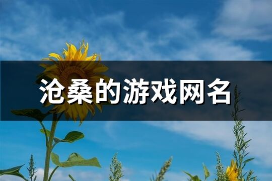 沧桑的游戏网名(共64个)