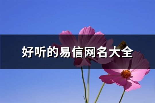 好听的易信网名大全(133个)