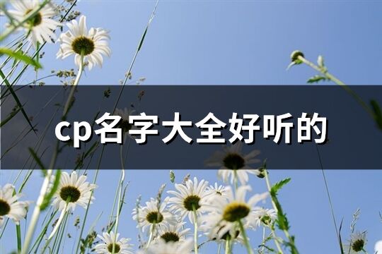 cp名字大全好听的(81个)