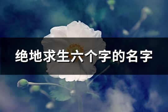 绝地求生六个字的名字(精选1035个)