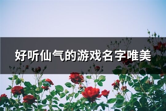 好听仙气的游戏名字唯美(精选690个)