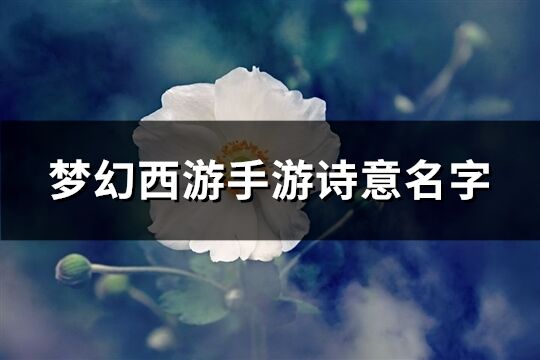 梦幻西游手游诗意名字(430个)