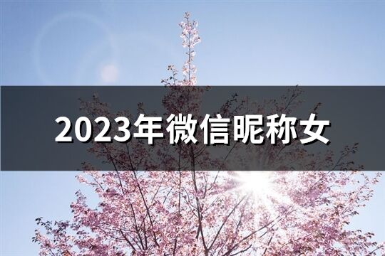 2023年微信昵称女(共995个)