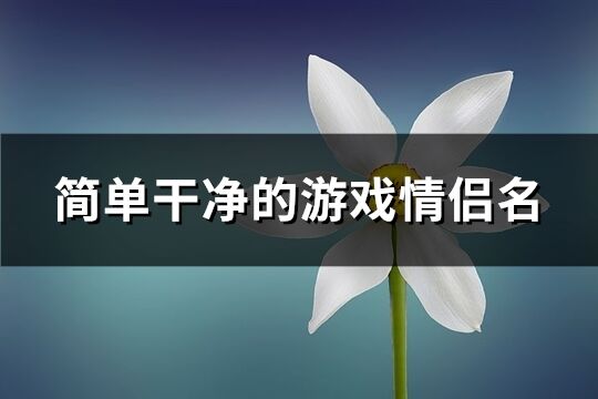 简单干净的游戏情侣名(共110个)