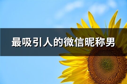 最吸引人的微信昵称男(113个)