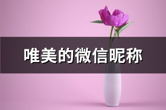 唯美的微信昵称(精选528个)