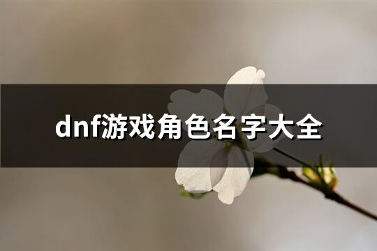 dnf游戏角色名字大全(共582个)