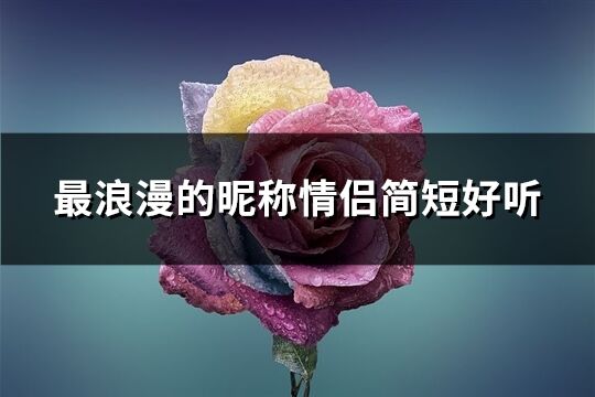 最浪漫的昵称情侣简短好听(共635个)