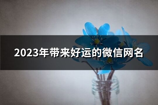 2023年带来好运的微信网名(优选1109个)