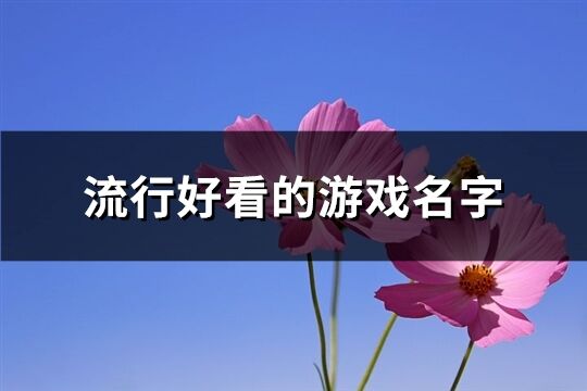 流行好看的游戏名字(共476个)