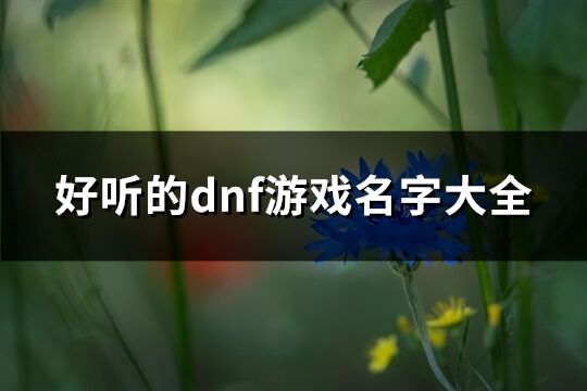 好听的dnf游戏名字大全(267个)