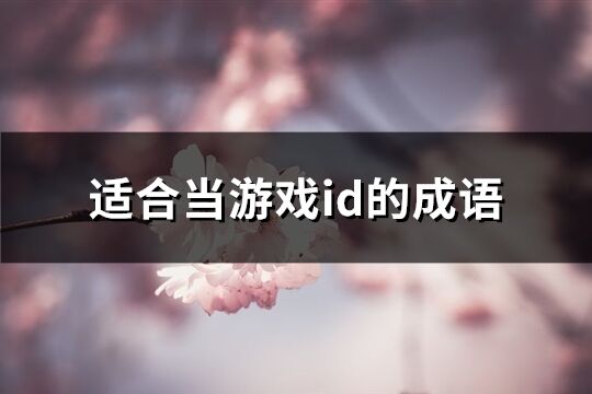 适合当游戏id的成语(83个)