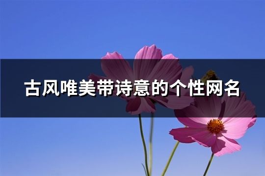 古风唯美带诗意的个性网名(精选289个)