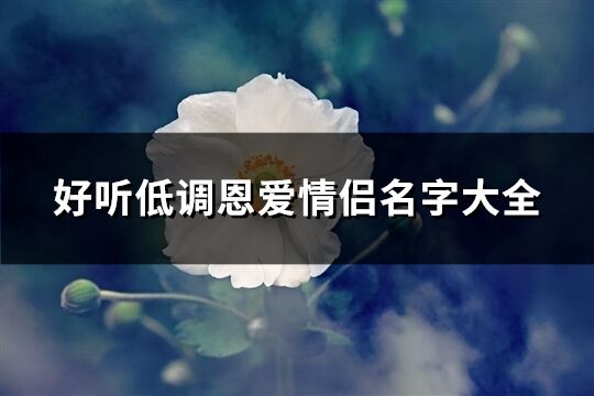 好听低调恩爱情侣名字大全(精选175个)