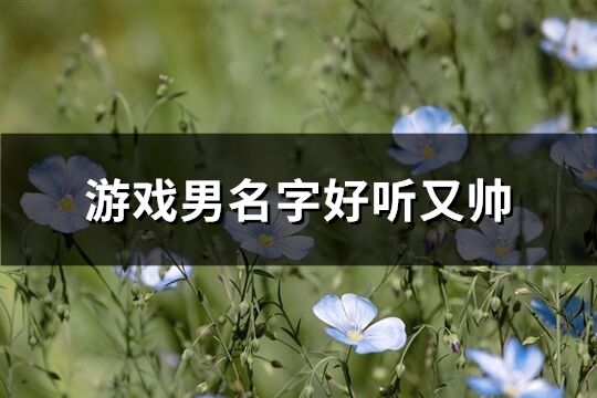 游戏男名字好听又帅(571个)