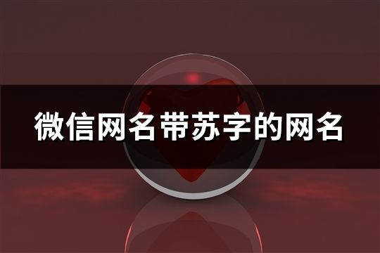 微信网名带苏字的网名(精选70个)