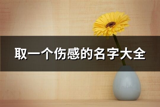 取一个伤感的名字大全(精选374个)