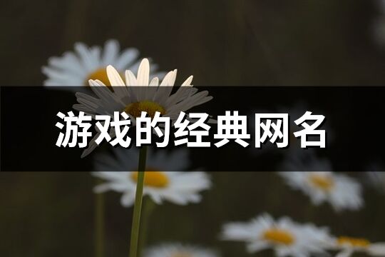 游戏的经典网名(738个)