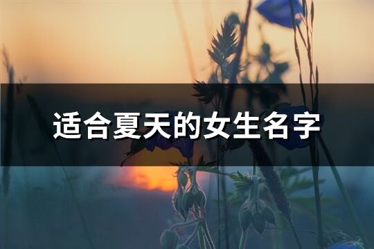 适合夏天的女生名字(240个)