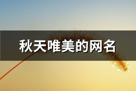 秋天唯美的网名(精选60个)