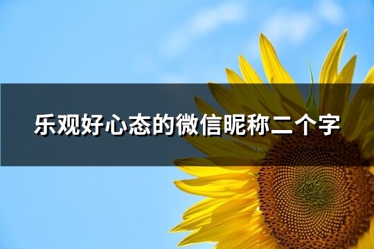 乐观好心态的微信昵称二个字(共228个)