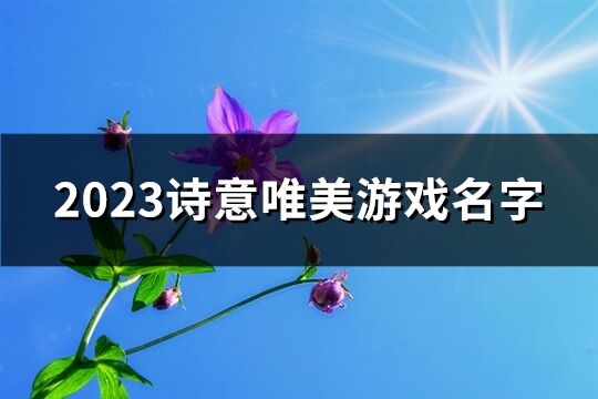 2023诗意唯美游戏名字(精选572个)