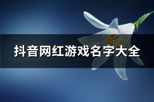 抖音网红游戏名字大全(共303个)