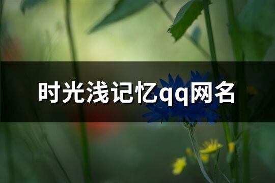 时光浅记忆qq网名(共228个)