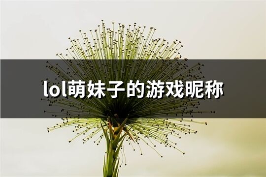 lol萌妹子的游戏昵称(237个)