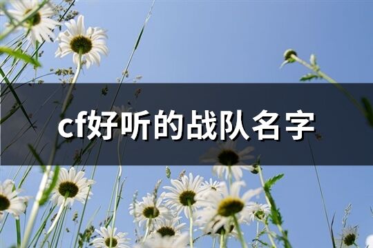 cf好听的战队名字(107个)