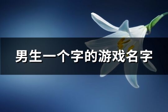 男生一个字的游戏名字(共270个)