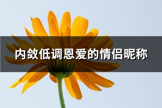 内敛低调恩爱的情侣昵称(精选324个)