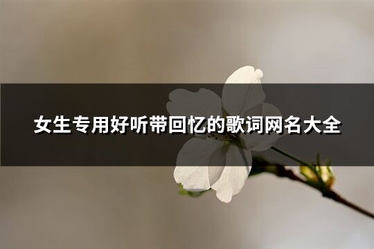 女生专用好听带回忆的歌词网名大全(共176个)