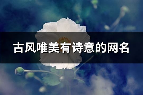 古风唯美有诗意的网名(共415个)