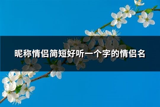 昵称情侣简短好听一个字的情侣名(精选211个)