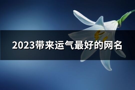 2023带来运气最好的网名(优选144个)