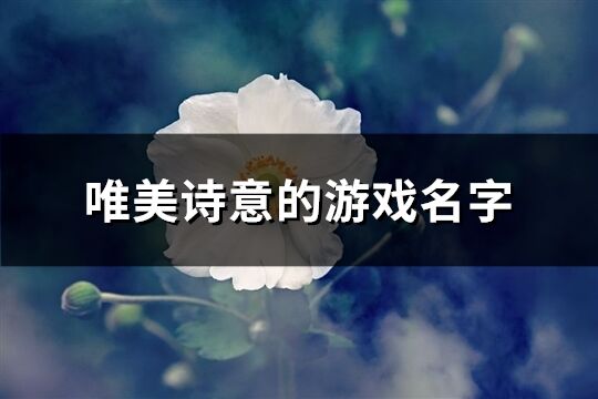 唯美诗意的游戏名字(共361个)