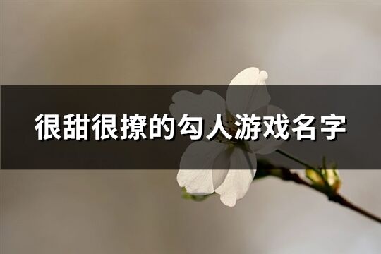 很甜很撩的勾人游戏名字(优选332个)