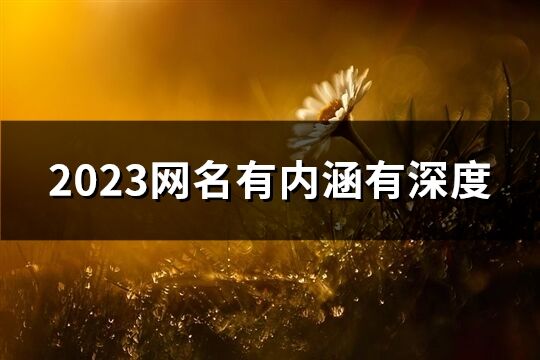 2023网名有内涵有深度(186个)