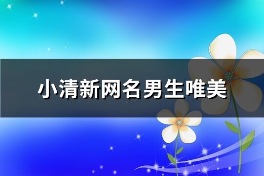 小清新网名男生唯美(共247个)