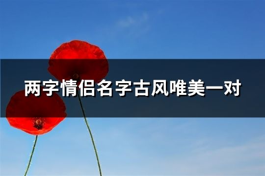 两字情侣名字古风唯美一对(共120个)