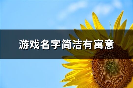 游戏名字简洁有寓意(共596个)