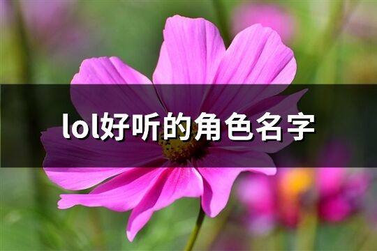 lol好听的角色名字(共741个)