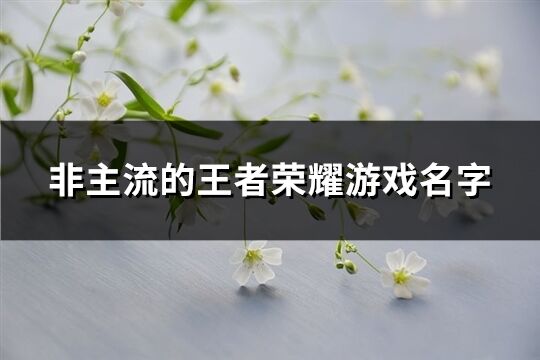 非主流的王者荣耀游戏名字(共162个)