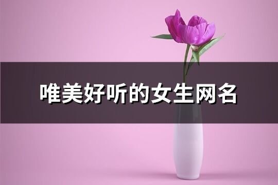 唯美好听的女生网名(360个)