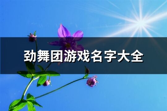 劲舞团游戏名字大全(精选529个)