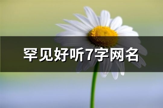 罕见好听7字网名(共772个)