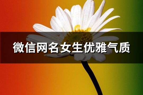 微信网名女生优雅气质(精选672个)